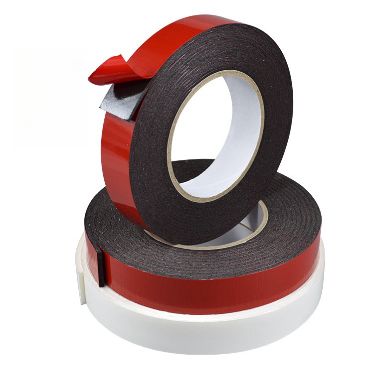 Red film black foam double-sided tape